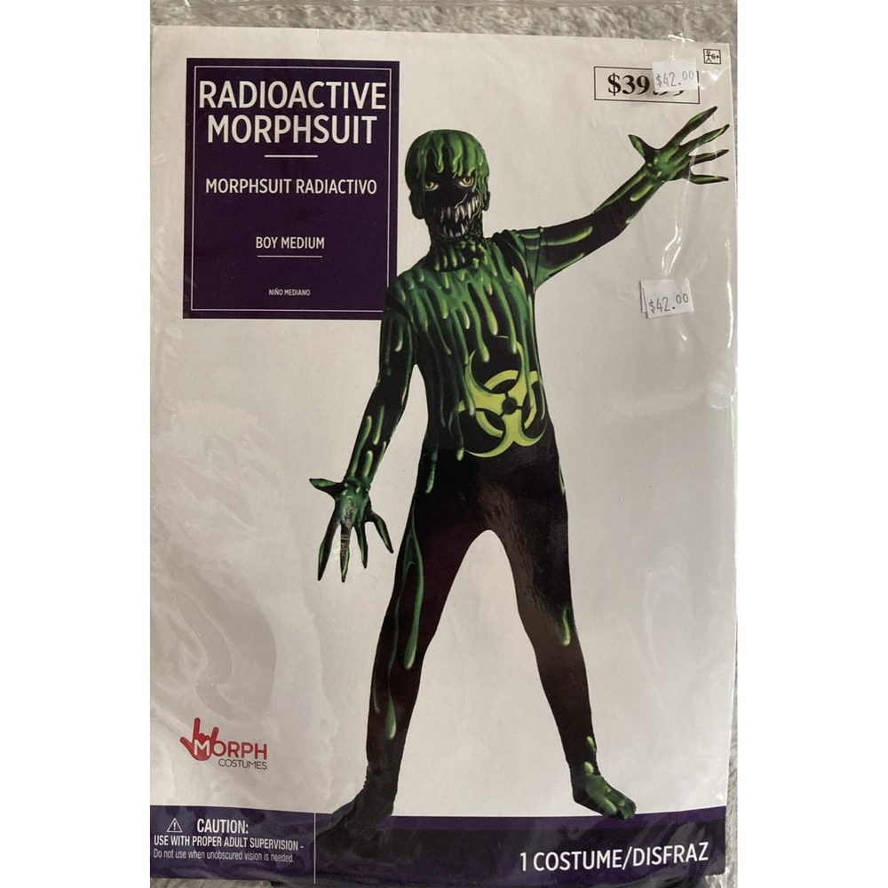 Morph Costumes Radioactive Morphsuit Halloween Youth Boys Size Medium Scary‎ New